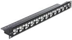 DELOCK Patchpanel 1HE 24 Keystone Ports abgestuft mit Sch