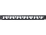 DELOCK Patchpanel 1HE 24 Keystone Ports abgestuft mit Sch