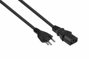Kabelmeister Netzkabel Schweiz Netz-Stecker Typ J (SEV 1011) an Kaltgeräte-Buchse C13, schwarz, 0,75mm², 1,8m
