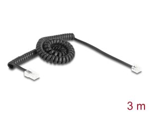 DELOCK Telefonkabel/Spiralkabel RJ11 St. zu RJ45 St. 3m S.