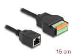 DeLOCK RJ45 Kabel Cat.5e Buchse zu Terminalblock Adapter mit Drucktaster 15 cm
