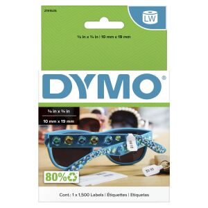 DYMO Original LW 2-fach Preisschild-Etiketten | 10 mm x 19 mm | Etiketten für LabelWriter Etikettendrucker | 1 Rolle mit 1500 Preisschild-Aufklebern
