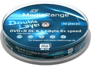 MediaRange MR466 DVD-Rohling 8,5 GB DVD+R DL 10 Stück(e)