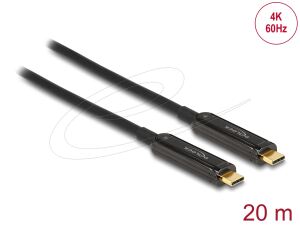 DELOCK Aktives Optisches USB-C Video Kabel 4K 60 Hz 20 m