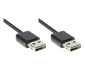 Alcasa 2212-EU030 USB Kabel USB 2.0 3 m USB A Schwarz