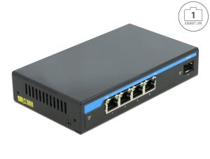 DELOCK Gigabit Ethernet Switch 4 Port PoE + 1 SFP