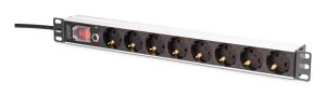 Digitus DN-95436 Stromverteilereinheit (PDU) 8 AC-Ausgänge 1U Schwarz, Silber