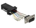 DELOCK D-Sub 9 Pin Stecker zu RJ45 Buchse Montagesatz schw.