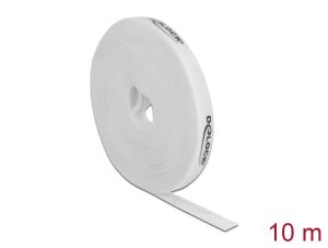 DELOCK Klettband auf Rolle L 10 m x B 15 mm weiß