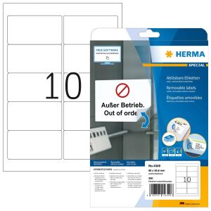 HERMA Repositionierbare Adressetiketten A4 96x50,8 mm weiß Movables Papier matt 250 St.