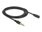 DELOCK Verlängerung Klinke 3.5mm 4Pin St > Bu 2.0m schwarz