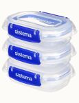 Sistema 881523 Lebensmittelaufbewahrungsbehälter Rechteckig Container 0,18 l Transparent 3 Stück(e)