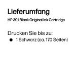 HP 301 Schwarz Original Druckerpatrone