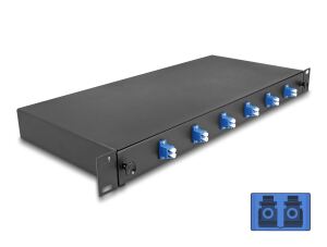 DELOCK 19" LWL Spleißbox 6x LC DX OS2 1HE spleißfer. Kompl.