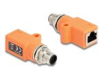 DELOCK M12 Adapter A-kodiert 8Pin Stecker zu RJ45 Buchse