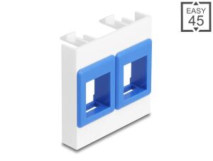 DELOCK Easy 45 Modul 2x Keystone Halterungen 45x45 mm ws/bl