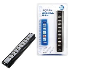 LogiLink UA0096 Schnittstellen-Hub 480 Mbit/s Schwarz