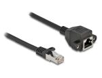 DeLOCK Netzwerk Verlängerungskabel S/FTP RJ45 Stecker zu RJ45 Buchse Cat.6A 2 m schwarz