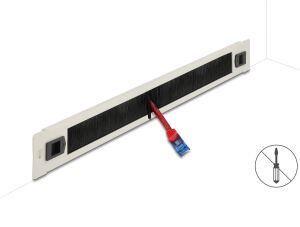DeLOCK 19″ Kabelmanagement Bürstenleiste werkzeugfrei 1 HE grau
