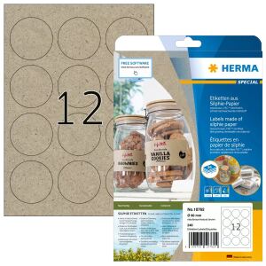 HERMA 10762 selbstklebendes Etikett Rund Permanent Braun 240 Stück(e)