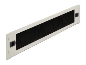 DeLOCK 19″ Kabelmanagement Bürstenleiste werkzeugfrei 2 HE grau