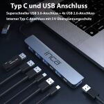 Inca IUTP-7T Schnittstellen-Hub USB 3.2 Gen 1 (3.1 Gen 1) Type-A + Type-C 5000 Mbit/s Grau