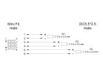 DELOCK Kabel Mini-Fit 4,2mm 6 Pin St > 3x DC 5,5x2,5mm St 1m