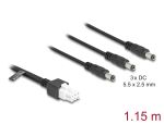 DELOCK Kabel Mini-Fit 4,2mm 6 Pin St > 3x DC 5,5x2,5mm St 1m