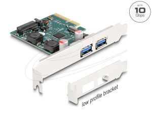DeLOCK PCI Express x4 Karte zu 2 x extern USB 10 Gbps Typ-A Buchse - Low Profile Formfaktor
