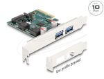 DeLOCK PCI Express x4 Karte zu 2 x extern USB 10 Gbps Typ-A Buchse - Low Profile Formfaktor