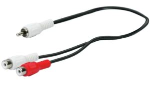 Schwaiger Cinch Y-Adapter 1xSte 2xBu 0,2m Schwarz