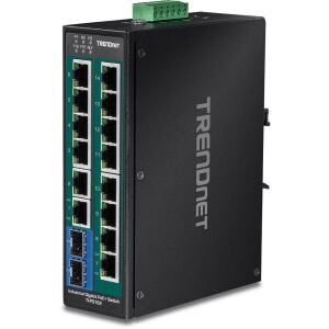 Trendnet TI-PG162 Netzwerk-Switch Unmanaged Gigabit Ethernet (10/100/1000) Power over Ethernet (PoE) Schwarz