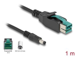 DELOCK PoweredUSB Kabel St. 12 V zu DC 5,5 x 2,5 mm St. 1 m