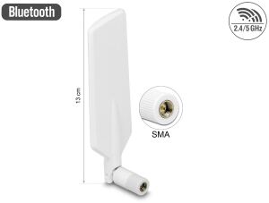 DELOCK LTE-Antenne SMA 1,0-4,0dBi drehbar weiß