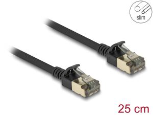DELOCK RJ45 Netzwerkkabel Cat.8.1 F/FTP Slim Pro 0,25m schw.