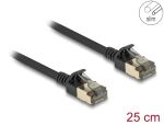 DELOCK RJ45 Netzwerkkabel Cat.8.1 F/FTP Slim Pro 0,25m schw.