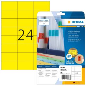 HERMA Farbige Etiketten A4 70x37 mm gelb Papier matt 480 St.