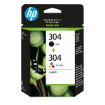 HP 304 2er-Pack Schwarz/Cyan/Magenta/Gelb Original Tintenpatronen