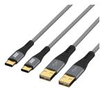 EFB Elektronik USB-AC-00007 USB Kabel USB 2.0 2 m USB A USB C 0,48 Gbit/s 60 W Schwarz, Grau