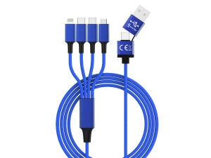 smrter Hydra ELITE 6in1 Nylon-Ladekabel Typ USB-C, navyblue retail
