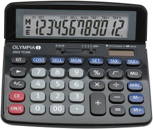 Olympia 2502 Taschenrechner Desktop Einfacher Taschenrechner Schwarz, Blau, Grau