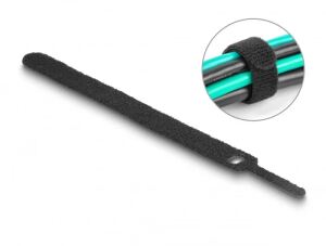DeLOCK Klett-Kabelbinder L 150 x B 12 mm schwarz 10 Stück