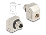 DELOCK M12 Adapter X-kodiert 8 Pin Buchse RJ45 Buchse Cat6