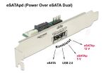 DELOCK Slotblech 1x eSATApd 5V/12V