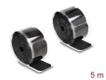 DELOCK Klettpad mit Haft- und Flauschpad 45x50mm L5M schwarz