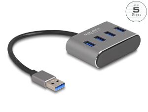 DeLOCK 4 Port USB 5 Gbps Hub mit USB Typ-A Anschluss – USB Typ-A Buchsen oben