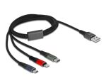 DeLOCK USB Ladekabel 3 in 1 Typ-A zu Lightning / Micro USB / USB Type-C 1 m 3-farbig