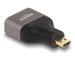 DeLOCK HDMI Adapter Micro-D Stecker zu A Buchse 8K 60 Hz grau Metall