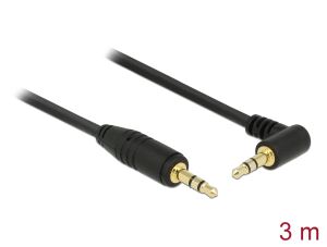 DELOCK Klinkekabel 3,5mm -> 3,5mm 90° St/St 3.00m schwarz