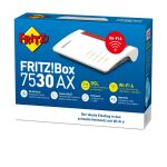 Box FRITZ! 7530 AX WLAN-Router Gigabit Ethernet Dual-Band (2,4 GHz/5 GHz) Grau, Rot, Weiß